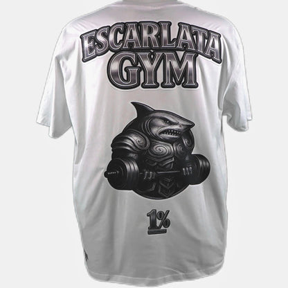 Camiseta manga corta (Escencial) escarlata gym 1% tiburón
